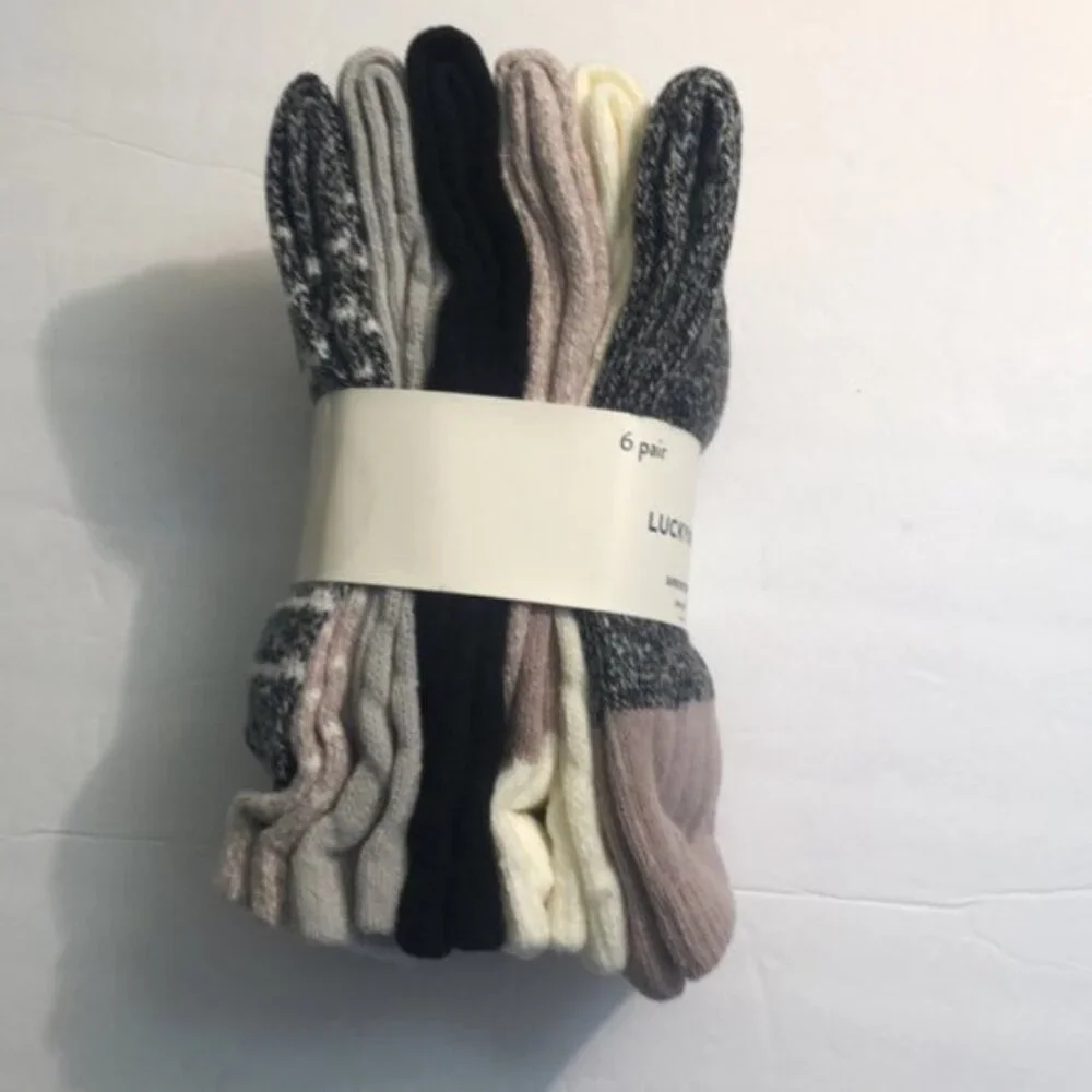 Lucky Brand Ladies Boot Socks Soft  6-pairs Sz 5-10